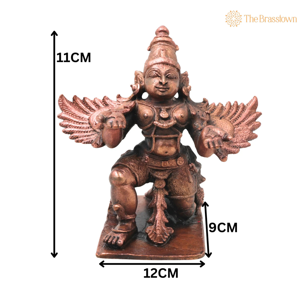 Copper Garuda Idol – Handcrafted Traditional Murti for Puja, Home Mandir & Décor 4.5 Inch 5