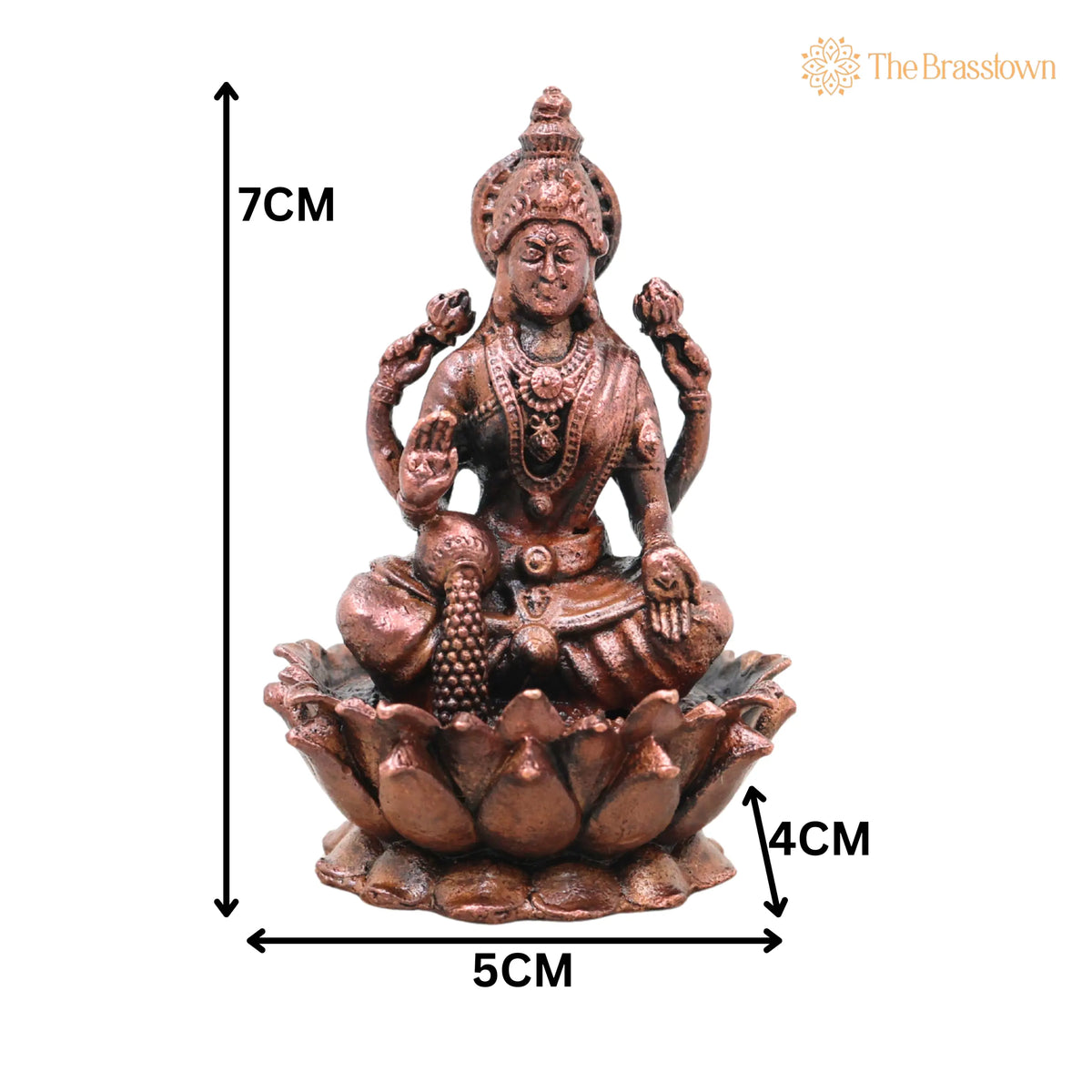 Copper Lakshmi Idol Murti – Handcrafted Mahalakshmi Goddess Statue for Pooja, Home Décor & Spiritual Gifting 3 Inch 5