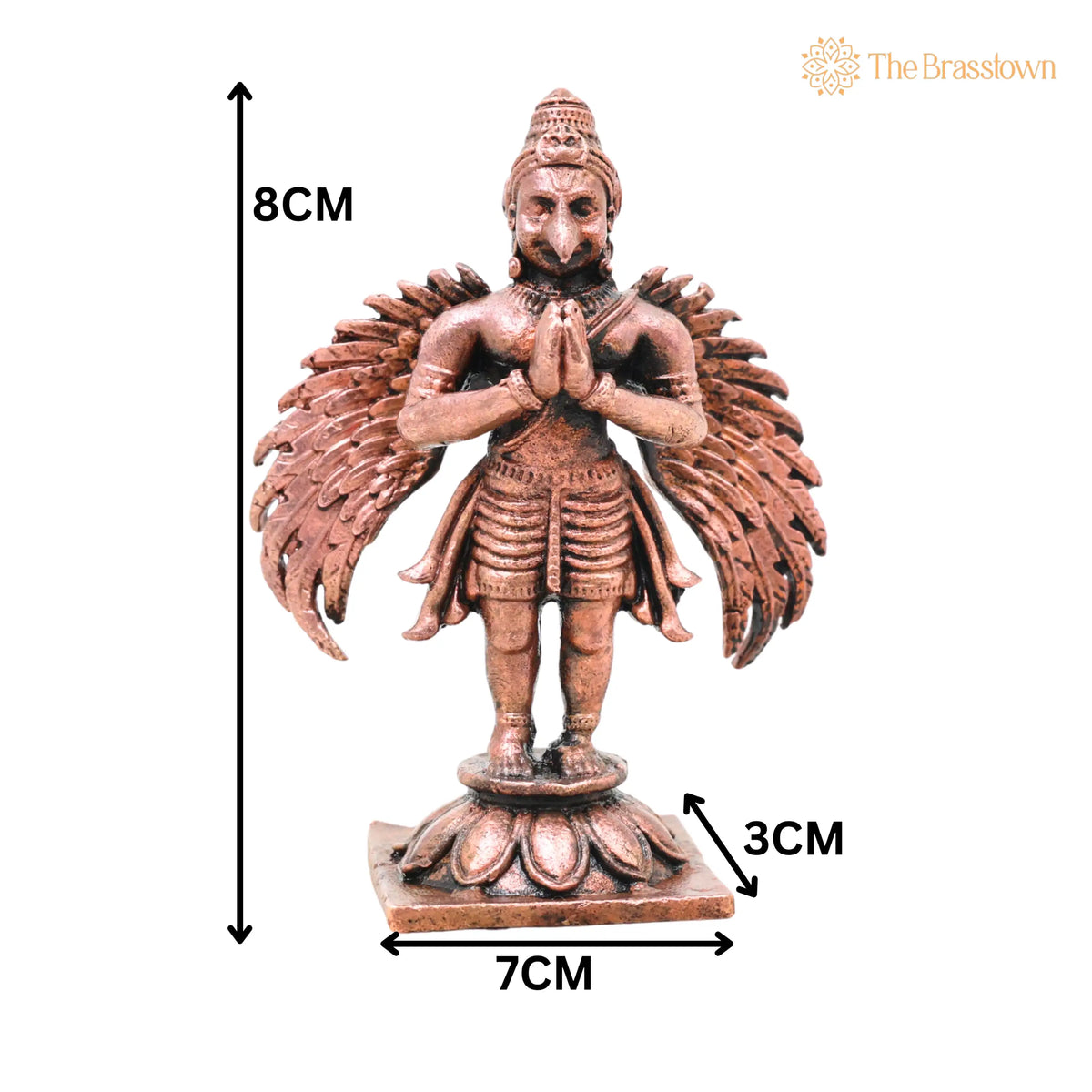 Copper Garuda Dev Idol – Handcrafted Lord Garuda Murti for Pooja, Vastu, Home Décor & Spiritual Gifting 3 Inch 5