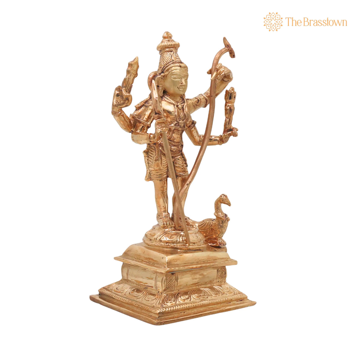 Bronze Murugan Idol – Handcrafted Lord Kartikeya Subrahmanya Skanda Statue for Pooja, Home Décor & Gifting 9 Inch 2