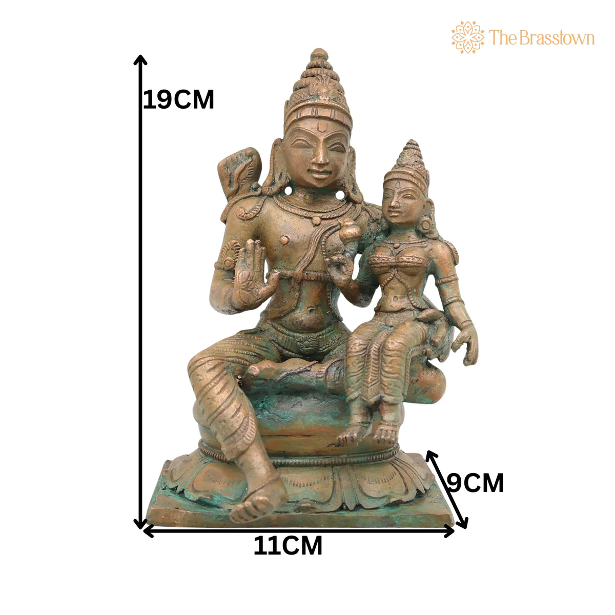 Bronze Rama Sita Murti – Handcrafted Home Décor & Gifting 7.5 Inch 5