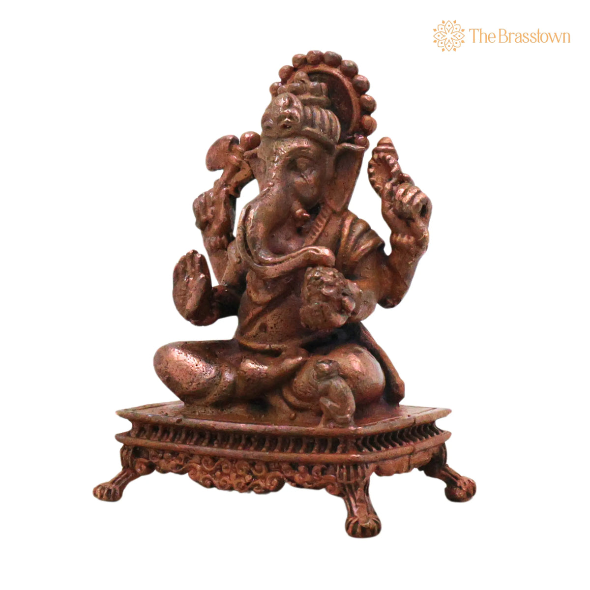 Copper Ganesha Murti – Handcrafted Chola Ganapati Vinayaka Idol for Pooja, Home Décor & Spiritual Gifting 3 Inch 3