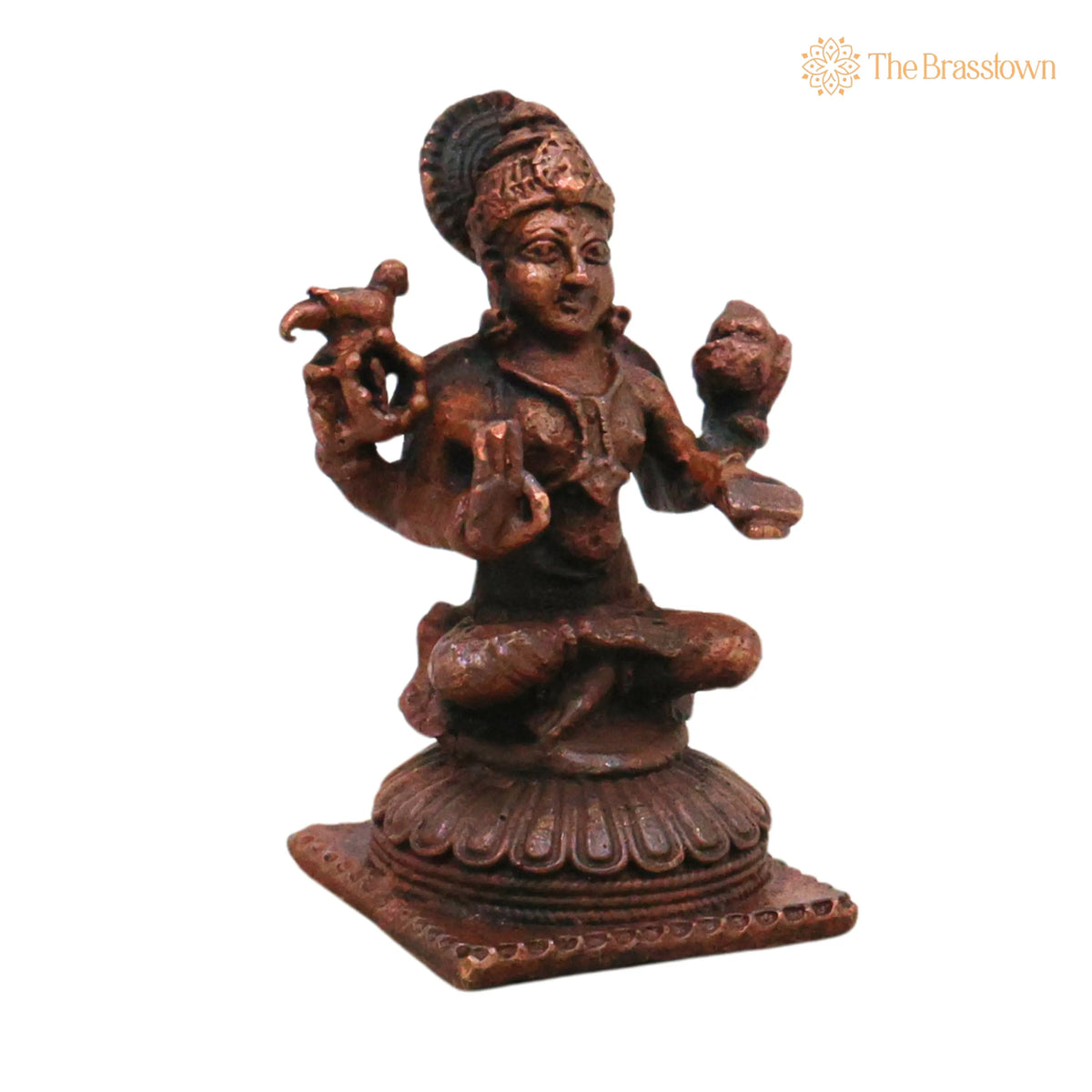 Copper Lakshmi Idol – Handcrafted Traditional Tamra Lakshmi Vigraha for Pooja, Vastu, Home Décor & Gifting 1.5 Inch 2