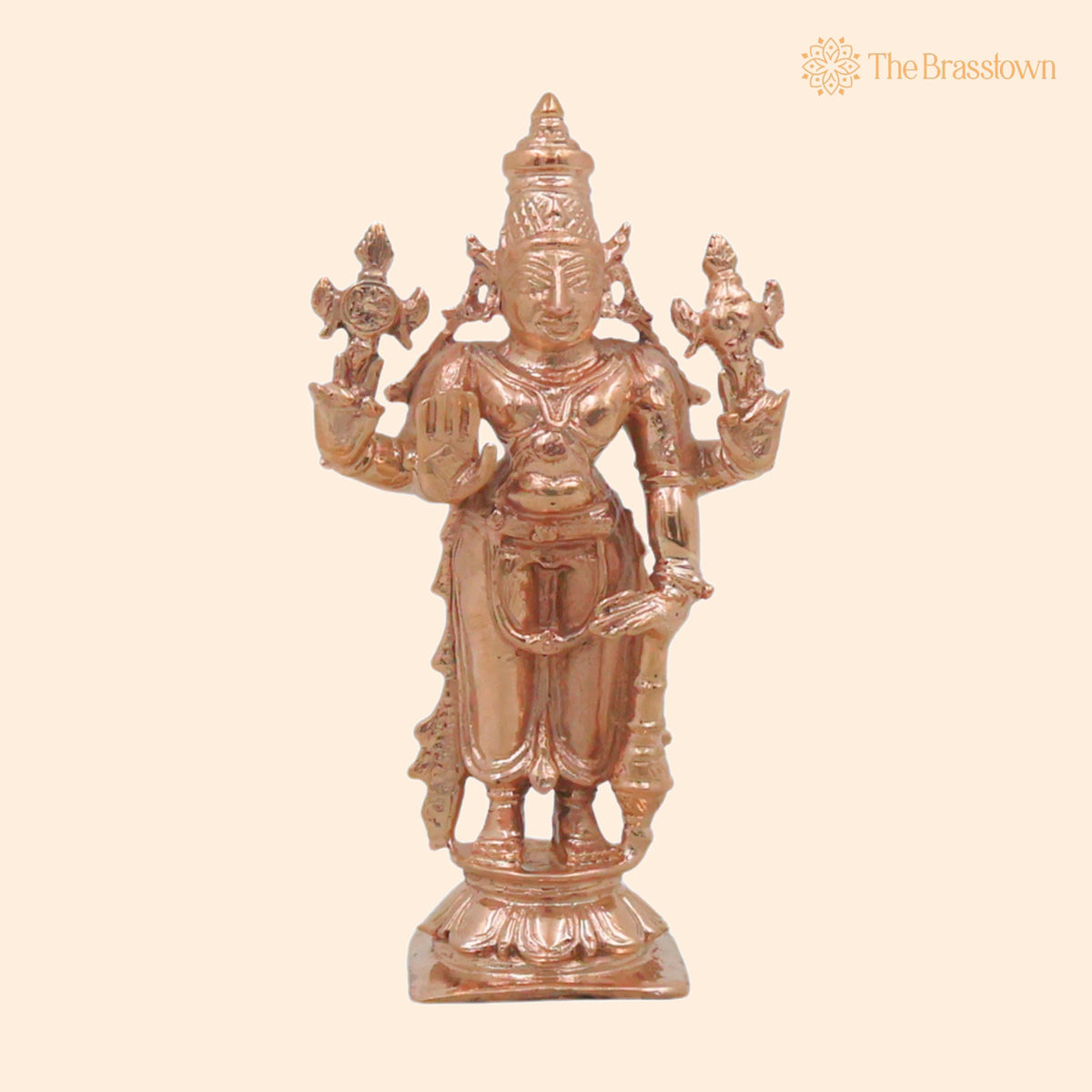 Bronze Vishnu Idol – Handcrafted Temple Décor & Spiritual Gifting 4 Inch 1