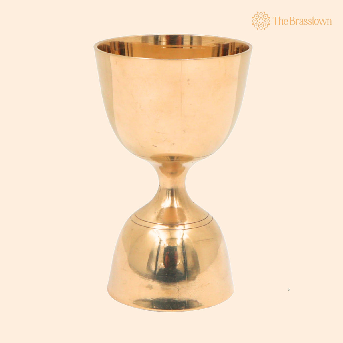 Brass Measuring Cup for Wine & Beverage Serving – Handcrafted Traditional Measurement Vessel, Luxury Gift 3.5 Inch 1
