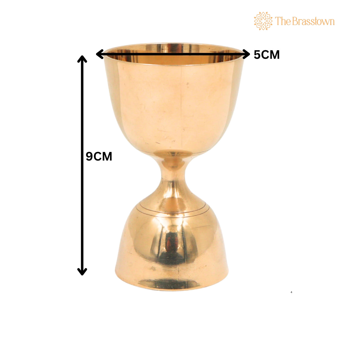 Brass Measuring Cup for Wine & Beverage Serving – Handcrafted Traditional Measurement Vessel, Luxury Gift 3.5 Inch 4