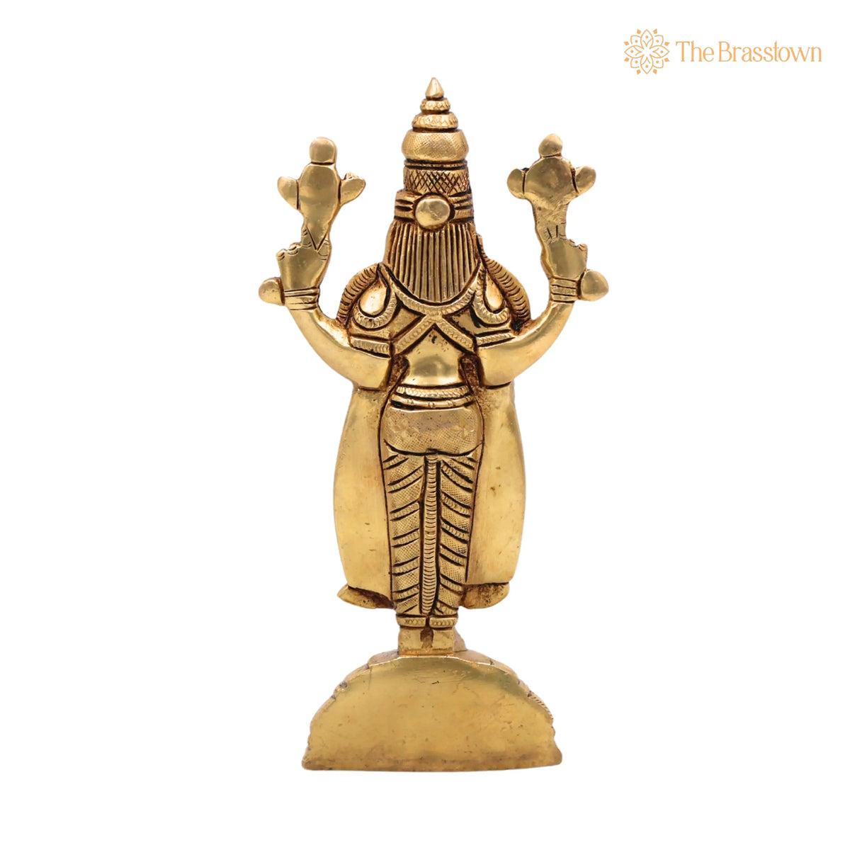 Brass Lakshmi Venkateshwara Balaji Idol – Tirupati Srinivasa Murti for Pooja, Home Décor & Gifting, Handcrafted Chola Style 8 Inch 4
