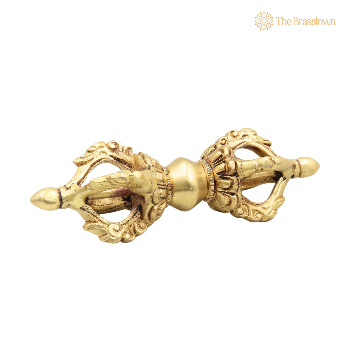 Brass Vajra Dorje – Handcrafted Buddhist Tibetan Vajrayana Ritual Symbol for Pooja, Meditation, Home Décor & Gifting 6 Inch 4