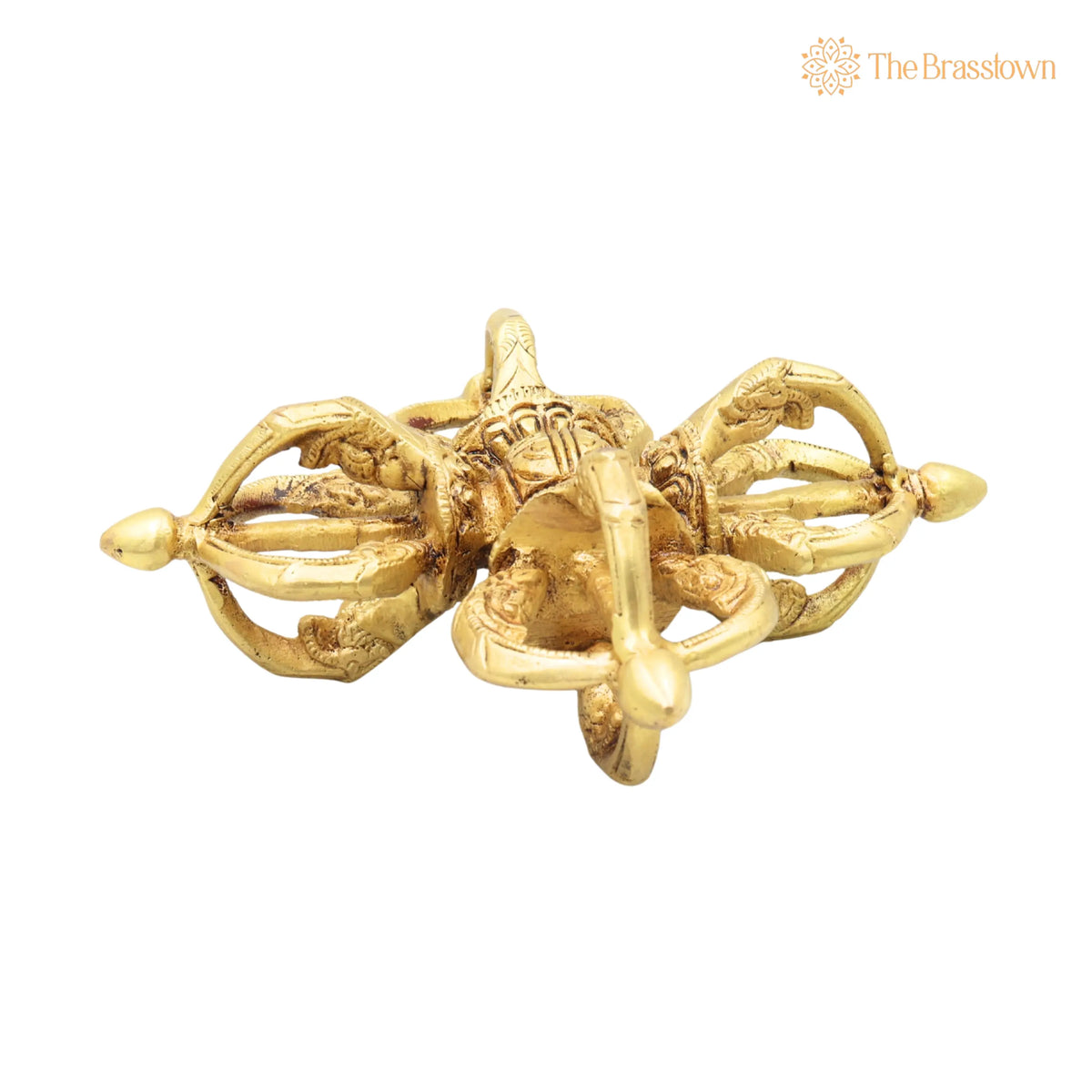 Brass Vajra Dorje Buddhist Tibetan Vajram Handcrafted Traditional – Chola Pooja Home Décor Spiritual Gifting 6.5 Inch 2