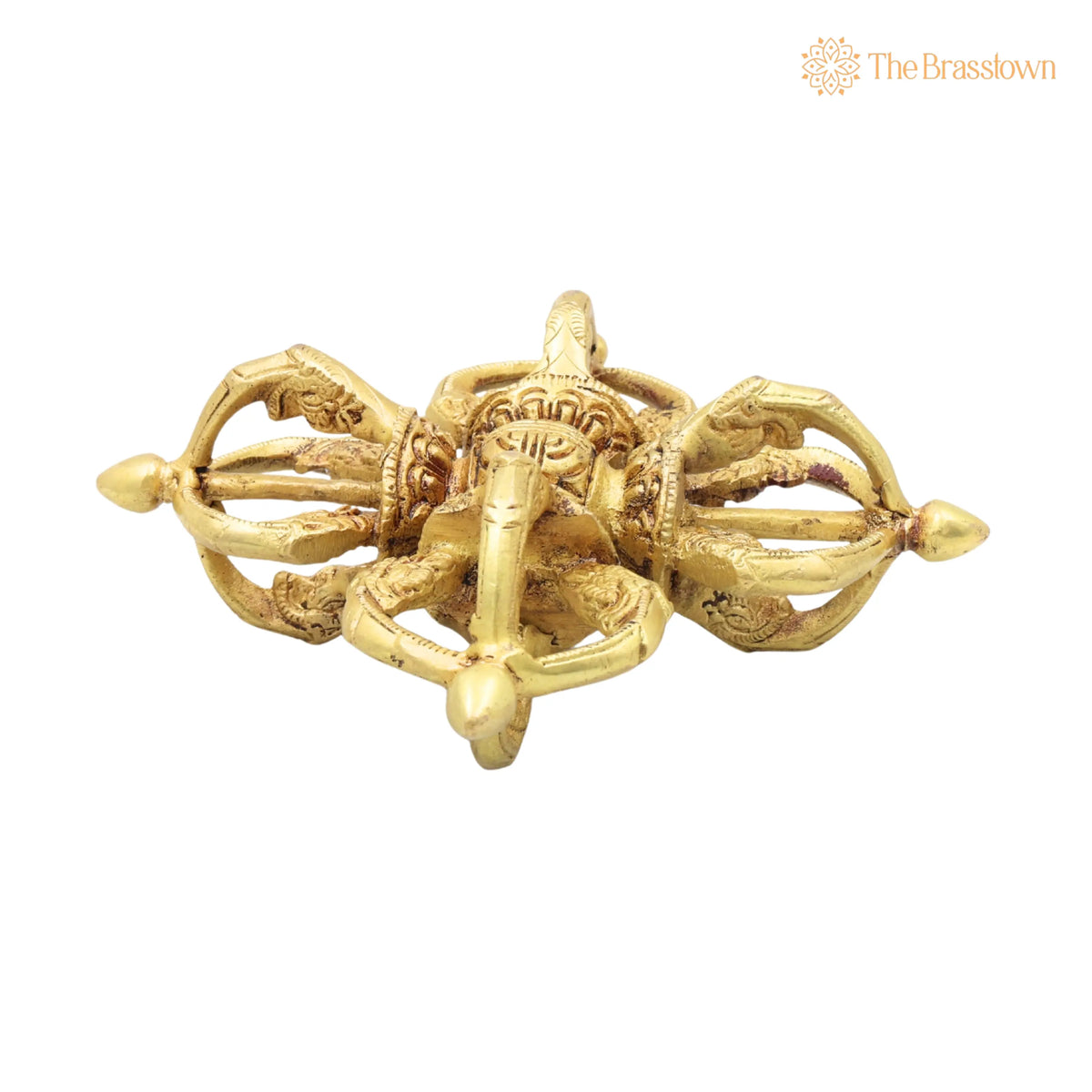 Brass Vajra Dorje Buddhist Tibetan Vajram Handcrafted Traditional – Chola Pooja Home Décor Spiritual Gifting 6.5 Inch 4