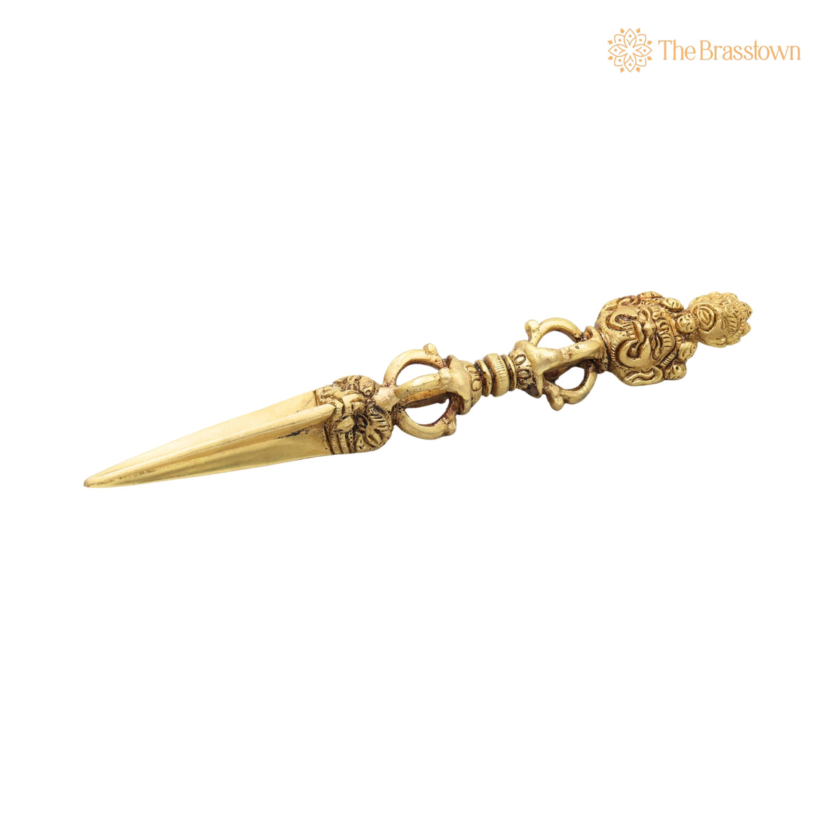 Brass Vajra Dorje Phurba – Tibetan Buddhist Ritual Symbol for Pooja, Home Décor & Gifting, Handcrafted Traditional 8.5 Inch 2