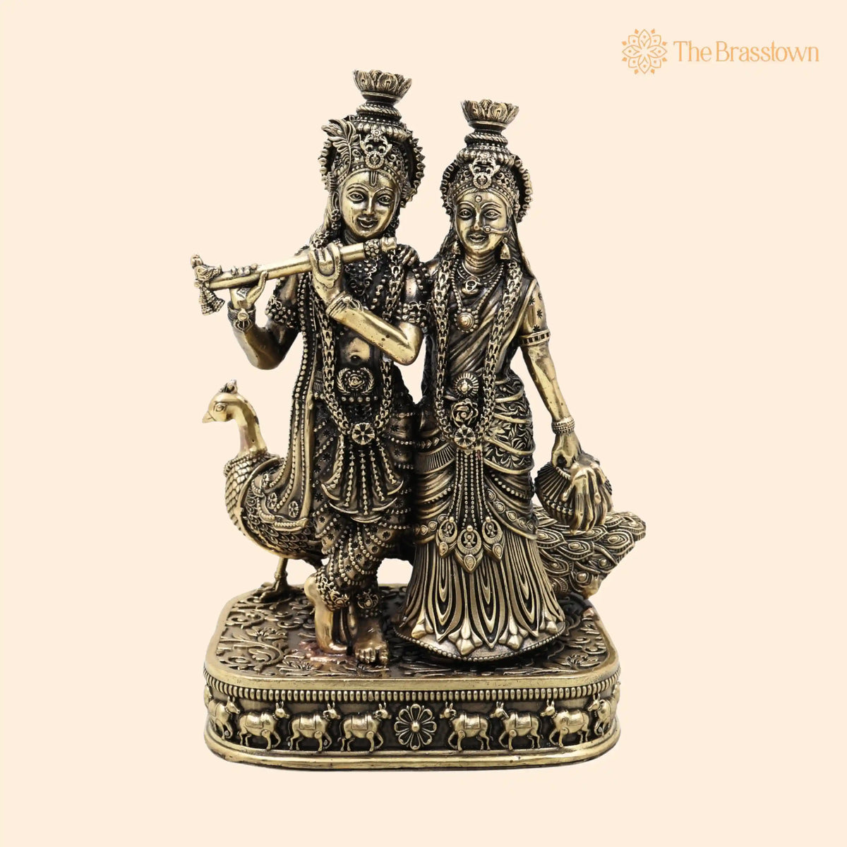 Brass Radha Krishna Idol – Handcrafted Radhakrishna Murti, Pooja, Home Décor & Gifting 4 Inch 1