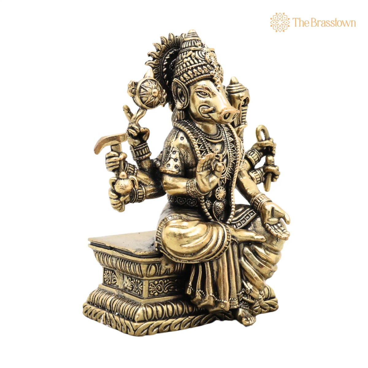 Brass Varahi Amma Idol – Varahi Devi Murti, Handcrafted Statue for Pooja, Home Décor & Gifting 4.5 Inch 2