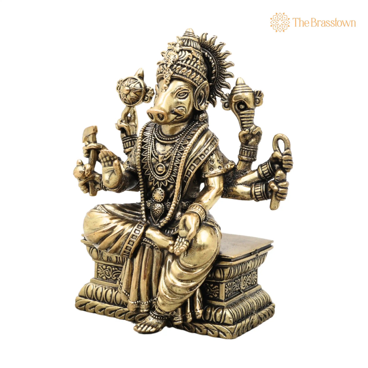 Brass Varahi Amma Idol – Varahi Devi Murti, Handcrafted Statue for Pooja, Home Décor & Gifting 4.5 Inch 3