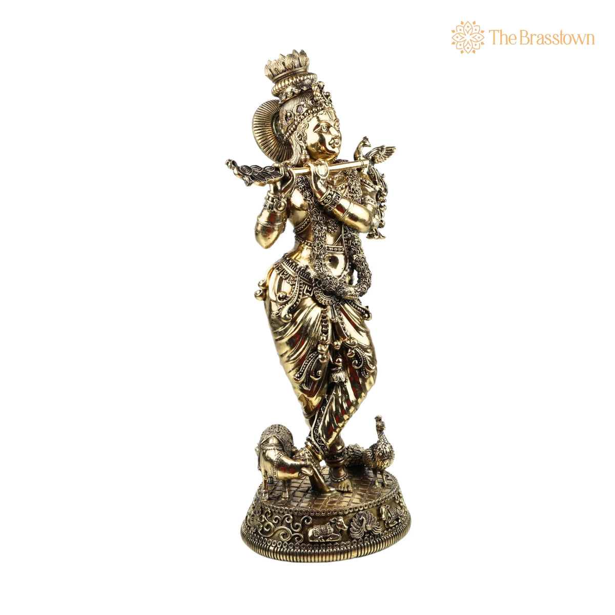Brass Krishna Idol – Lord Krishna Murti, Handcrafted Statue for Pooja, Home Décor & Gifting 25 Inch 2