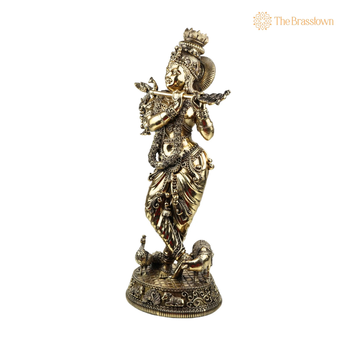 Brass Krishna Idol – Lord Krishna Murti, Handcrafted Statue for Pooja, Home Décor & Gifting 25 Inch 3