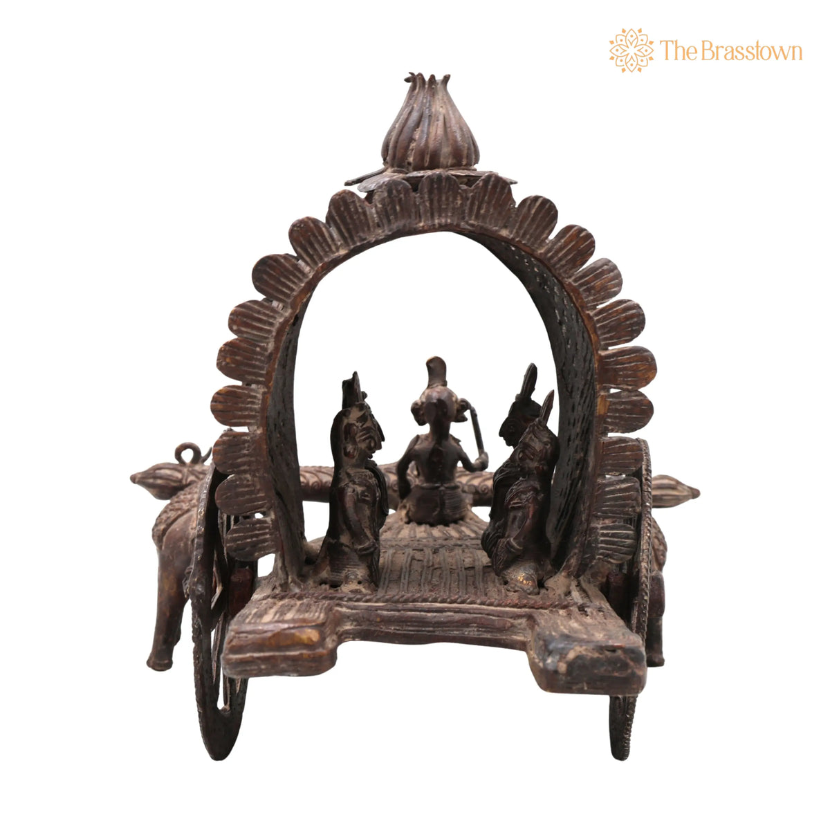 Brass Dhokra Bullock Sculpture – Handcrafted Bastar Tribal Art for Home Décor & Gifting 8.5 Inch 4