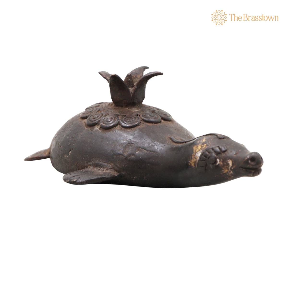 Brass Dhokra Tortoise Sculpture – Handcrafted Compact, Bastar Art for Home Décor & Gifting 2 Inch 2