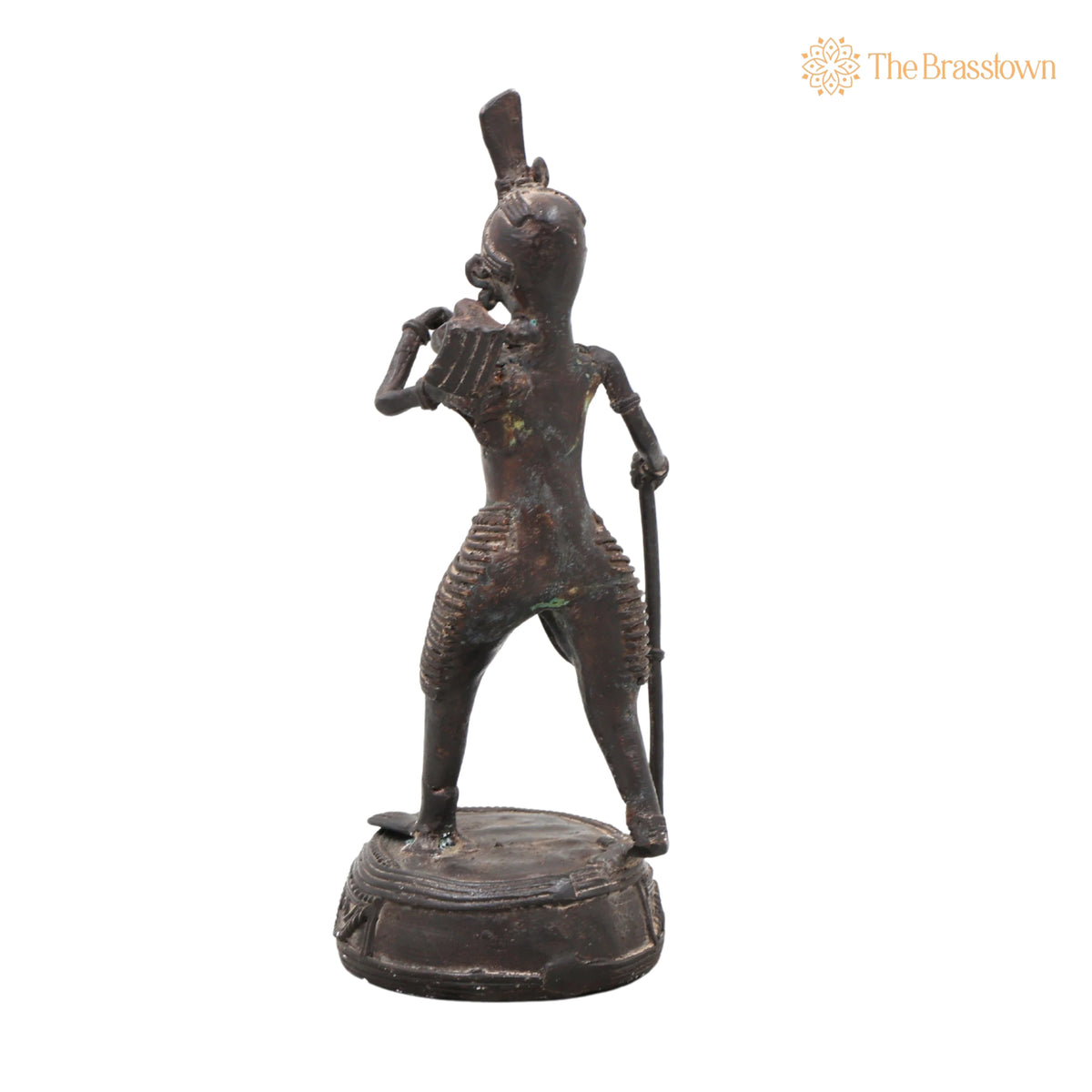 Brass Dhokra Farmer Sculpture – Handcrafted Bastar Tribal Art for Home Décor & Gifting 8.5 Inch 4