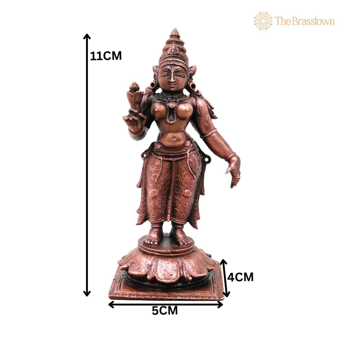 Sridevi Copper Idol – Handcrafted Vigraham for Pooja, Home Décor & Gifting 4.5 Inch 5