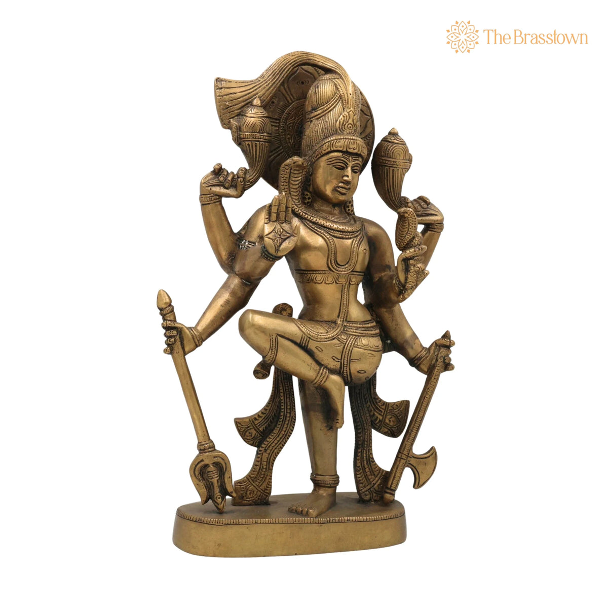 Brass Shiva Statues – Handcrafted Lord Shiv Idol, Shankar Idol, Shiva Brass, Lord Shiva Idols, Shankar Murti For Gift, Shiva Brass Statue 12.5 Inch 2