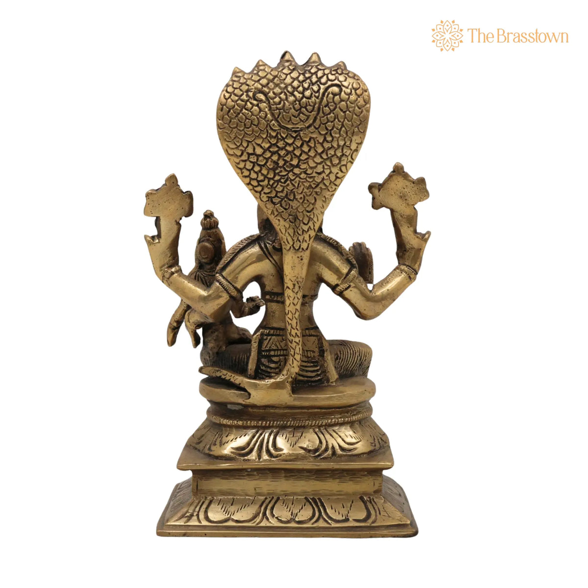 Brass Lakshmi Narasimha Idol – Handcrafted Laxmi Narasingh Ji Ki Murti, Narasingha Silai for Puja, Home Mandir & Décor 7 Inch 4