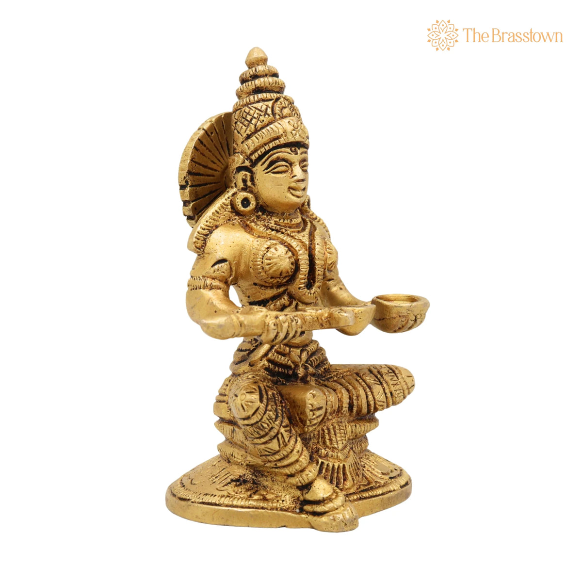 Brass Annapurna Devi Idol – Handcrafted Annapoorna Mata Murti, Kitchen, Temple & Gifts 5 Inch 2