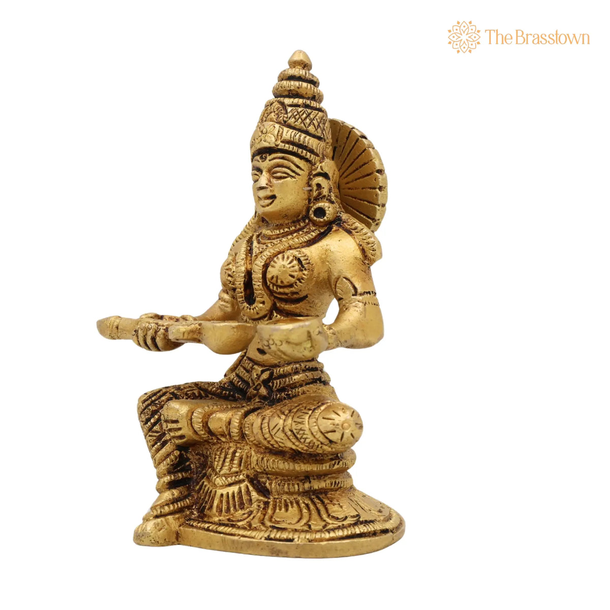 Brass Annapurna Devi Idol – Handcrafted Annapoorna Mata Murti, Kitchen, Temple & Gifts 5 Inch 3