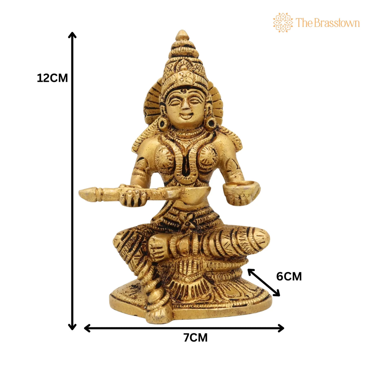 Brass Annapurna Devi Idol – Handcrafted Annapoorna Mata Murti, Kitchen, Temple & Gifts 5 Inch 5