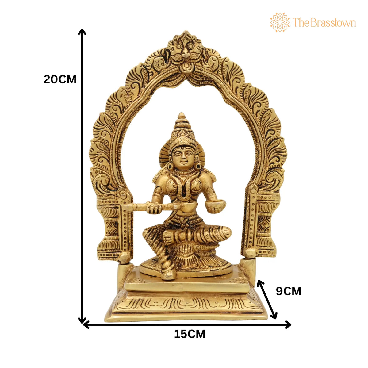 Brass Annapurna Devi Idol for Pooja Room – Handcrafted Annapoorna Mata Murti, Annada Annapurneshwari Parvati Sculpture for Home Temple Décor 8 Inch 5