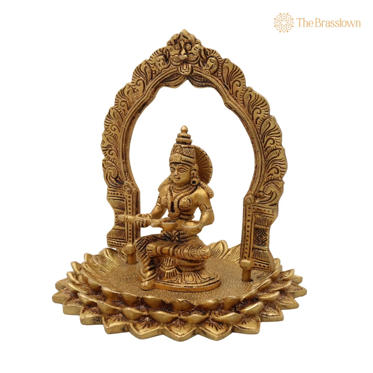 Brass Annapurna Devi Idol – Handcrafted Peetal Goddess of Food & Prosperity for Pooja Room, Temple & Home Décor 8 Inch 3