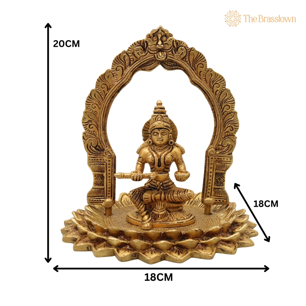 Brass Annapurna Devi Idol – Handcrafted Peetal Goddess of Food & Prosperity for Pooja Room, Temple & Home Décor 8 Inch 5