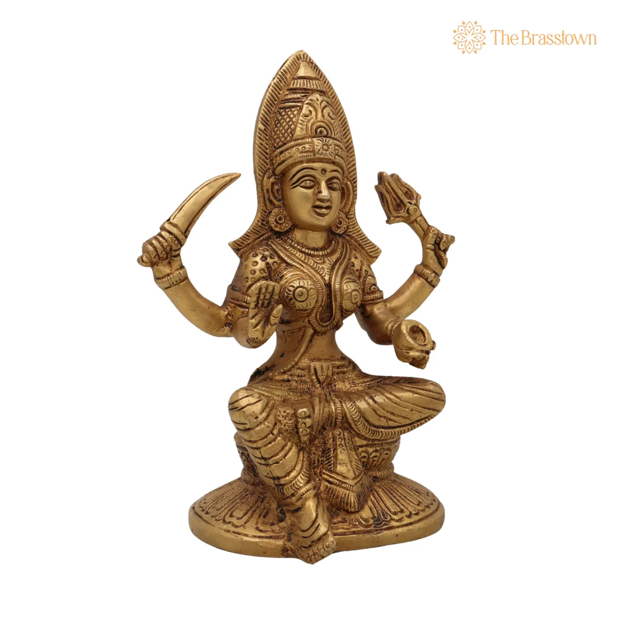 Brass Mariamman Idol – Handcrafted Muthu Mariamman Vigraham for Pooja & Home Décor 7 Inch 2