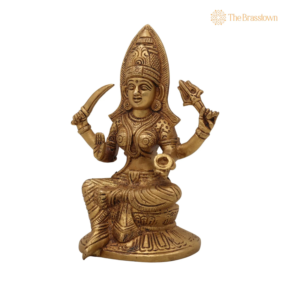 Brass Mariamman Idol – Handcrafted Muthu Mariamman Vigraham for Pooja & Home Décor 7 Inch 3