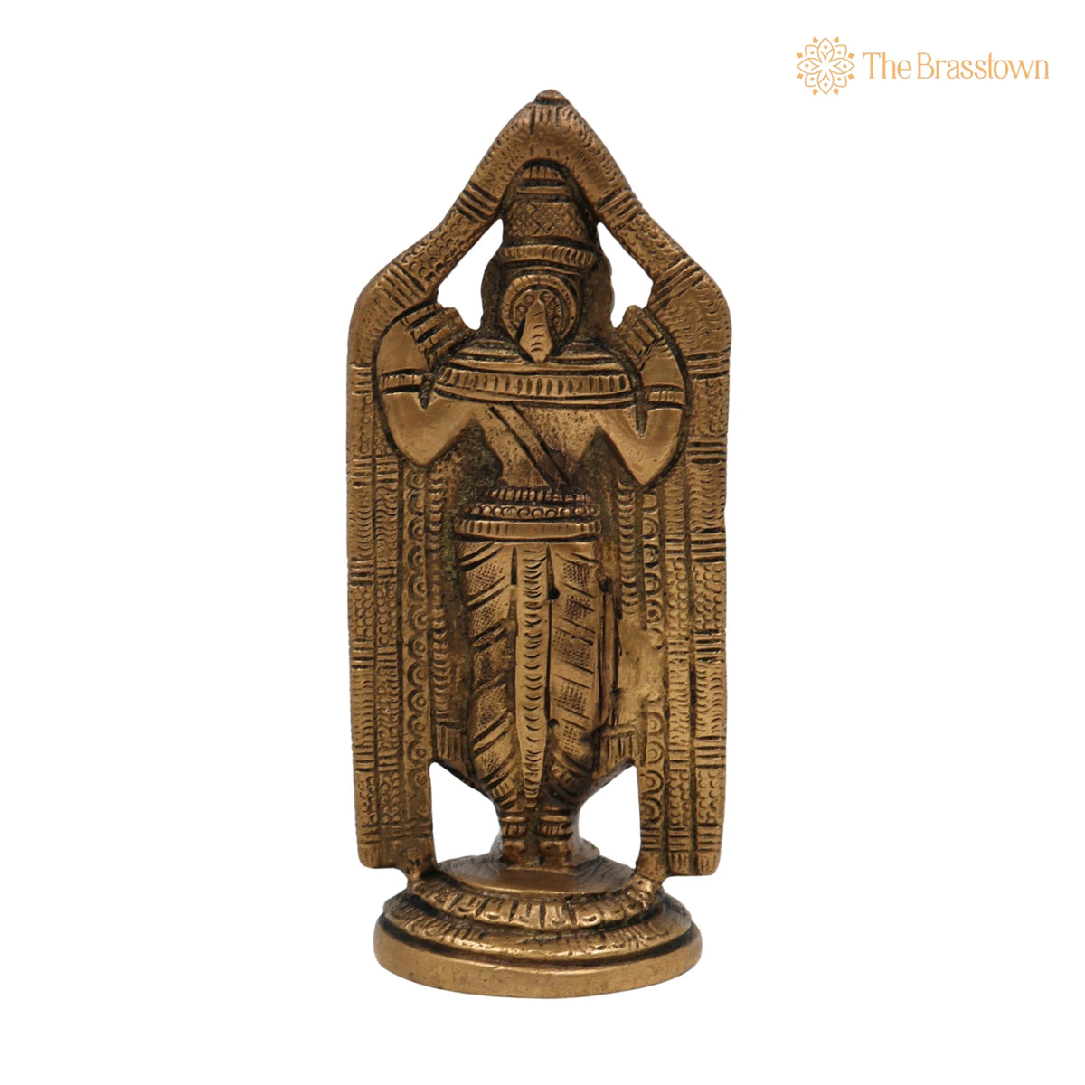 Brass Balaji Idol – Handcrafted Venkateswara Murti, Srinivasa Statue, Lord Vishnu Balaji Moorthi for Pooja, Home Décor, Gifts & Temple 5 Inch 4