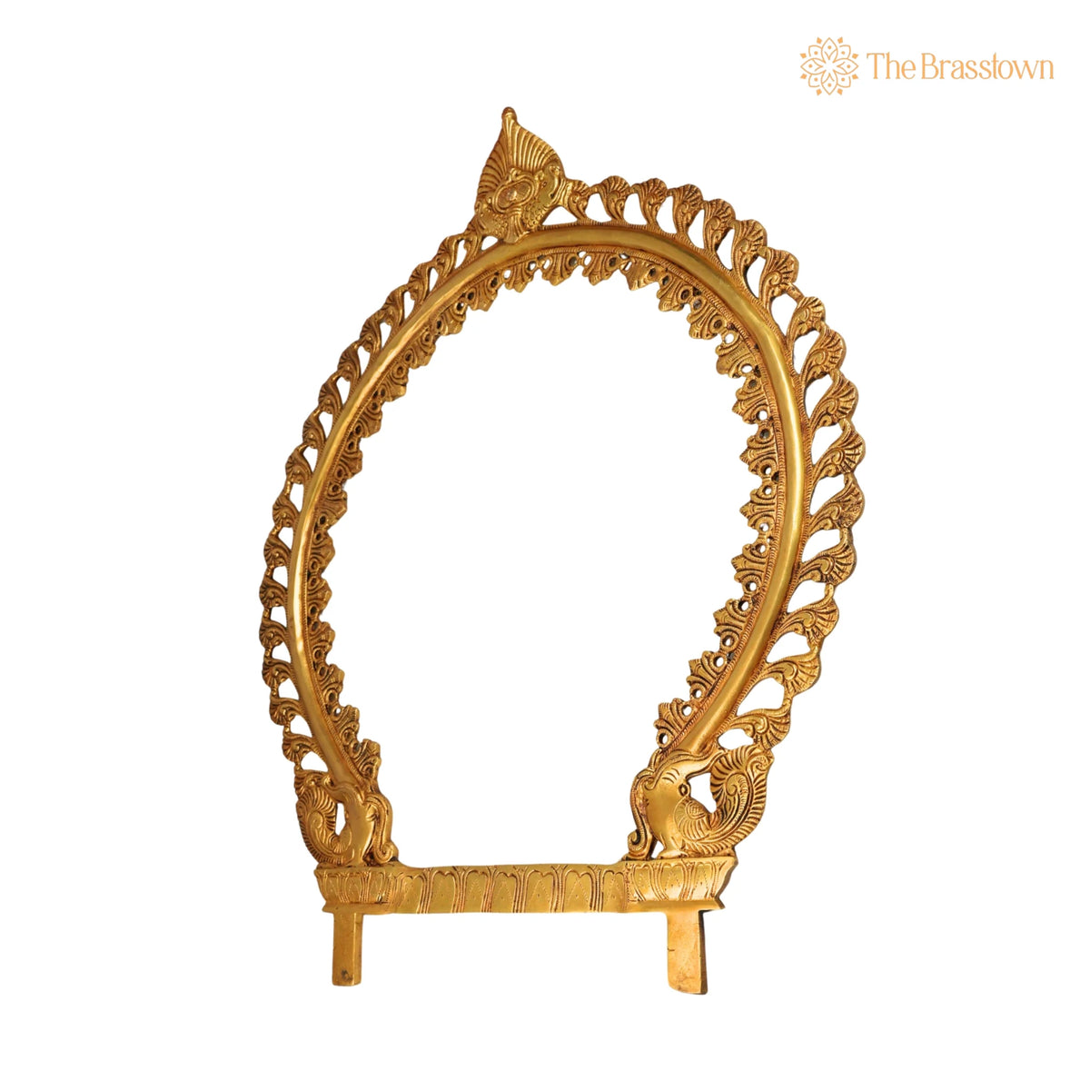 Handcrafted Brass Big Prabhavali – Traditional Temple Arch Frame for Deity, Pooja Room, Wall Hanging & Home Décor, Makara Torana 24 Inch 2