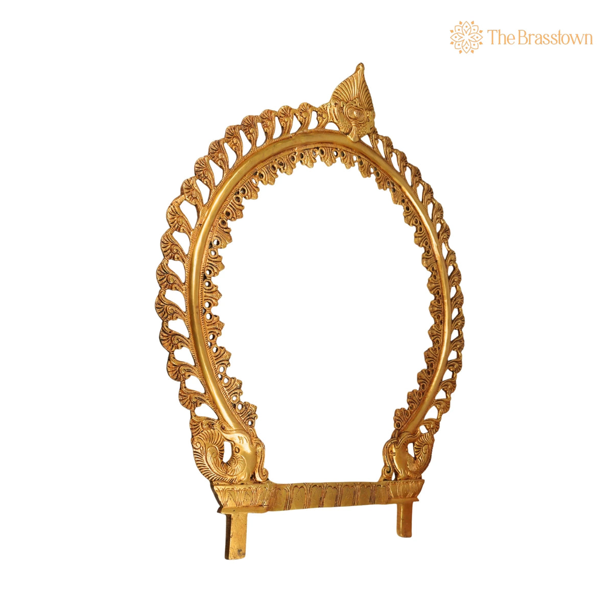 Handcrafted Brass Big Prabhavali – Traditional Temple Arch Frame for Deity, Pooja Room, Wall Hanging & Home Décor, Makara Torana 24 Inch 3