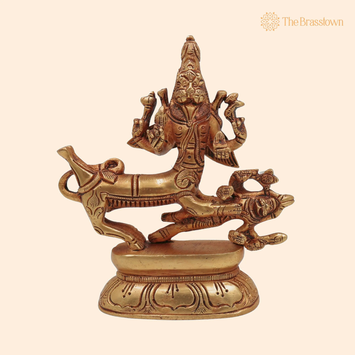 Brass Brass Shiva Sharabha Avatar Idol – Handcrafted Home & Pooja Décor 5.5 Inch 1
