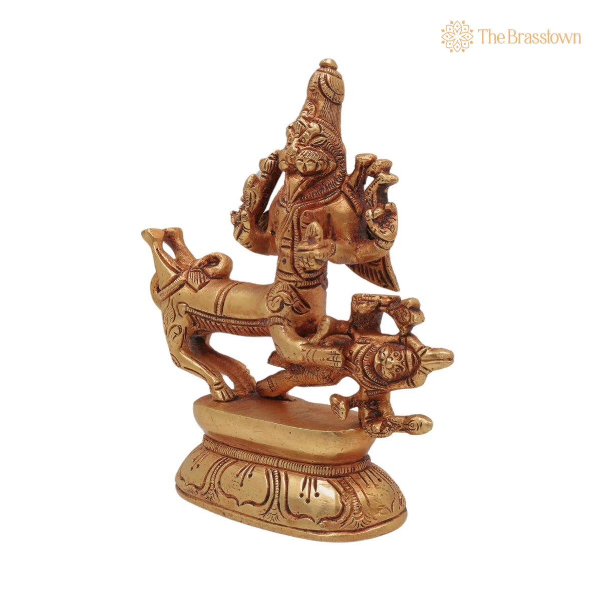 Brass Brass Shiva Sharabha Avatar Idol – Handcrafted Home & Pooja Décor 5.5 Inch 3