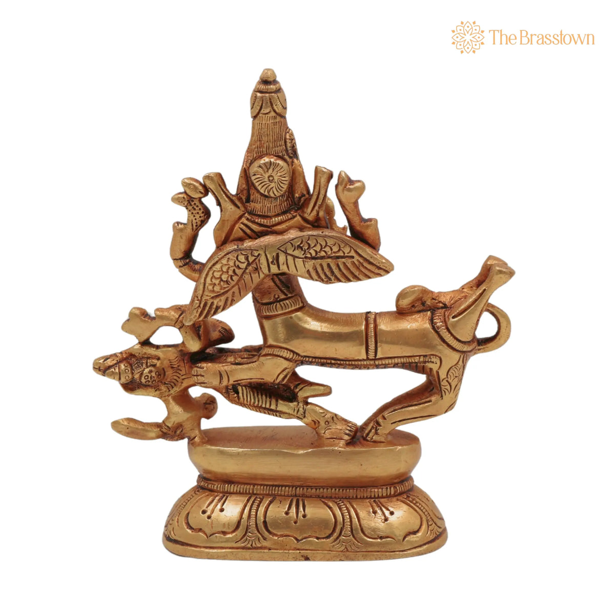 Brass Brass Shiva Sharabha Avatar Idol – Handcrafted Home & Pooja Décor 5.5 Inch 4