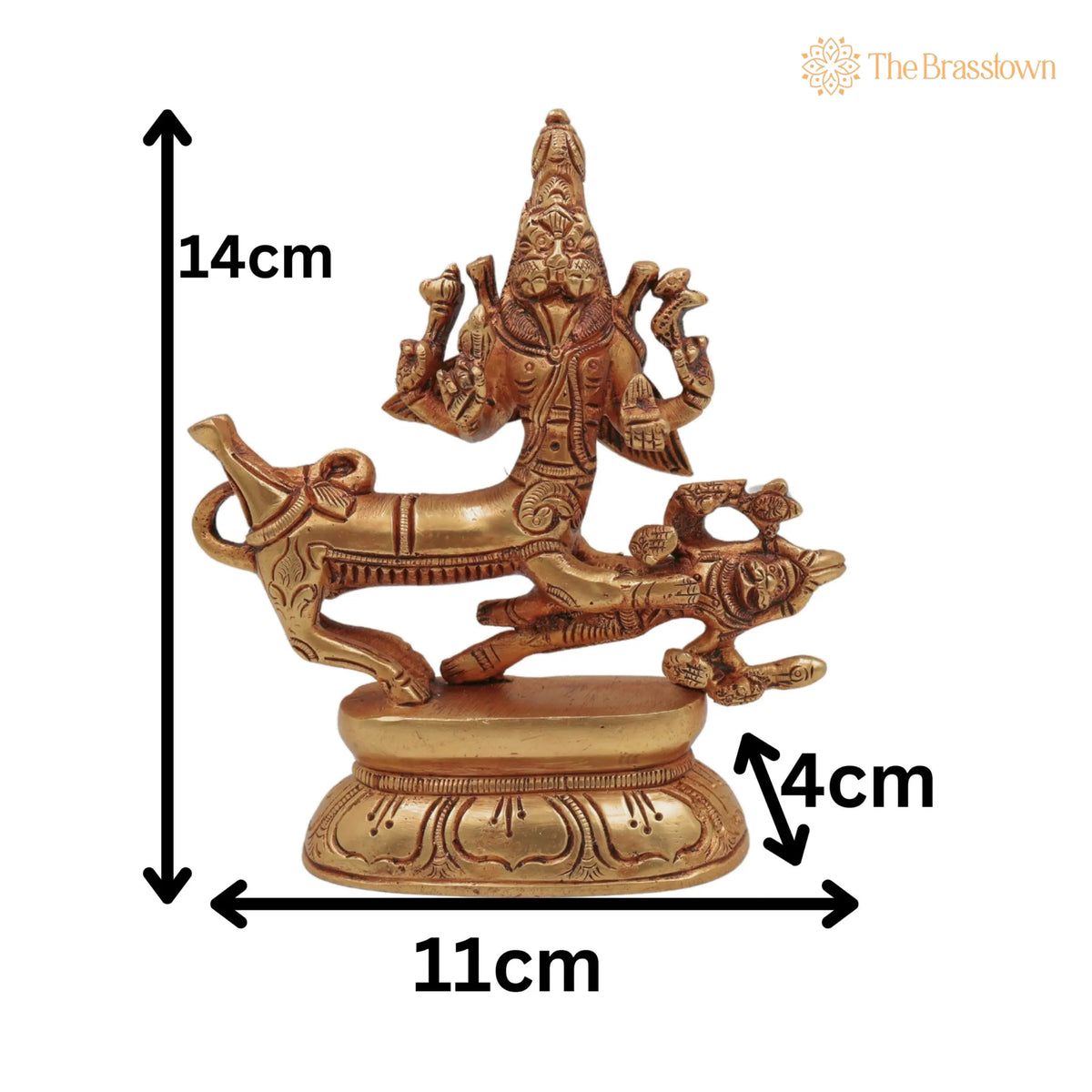 Brass Brass Shiva Sharabha Avatar Idol – Handcrafted Home & Pooja Décor 5.5 Inch 5