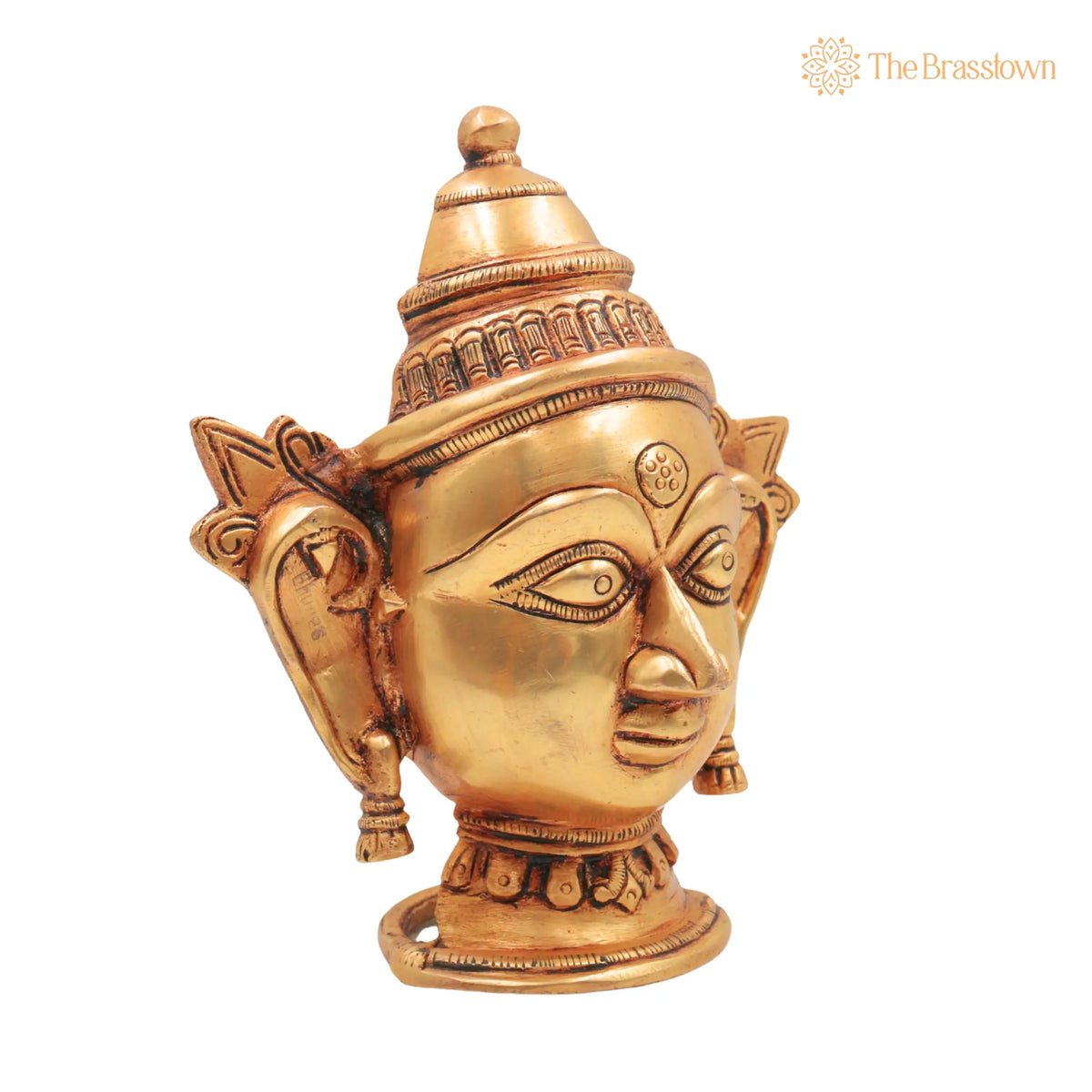 Handcrafted Brass Gowri Head Idol – Home Temple & Décor 7 Inch 2