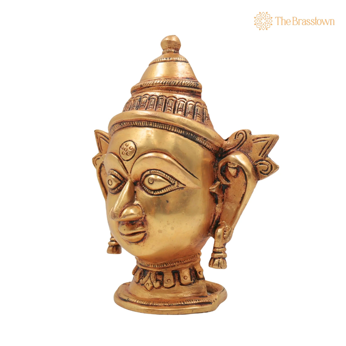 Handcrafted Brass Gowri Head Idol – Home Temple & Décor 7 Inch 3