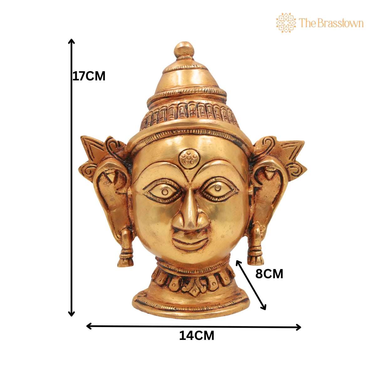 Handcrafted Brass Gowri Head Idol – Home Temple & Décor 7 Inch 5