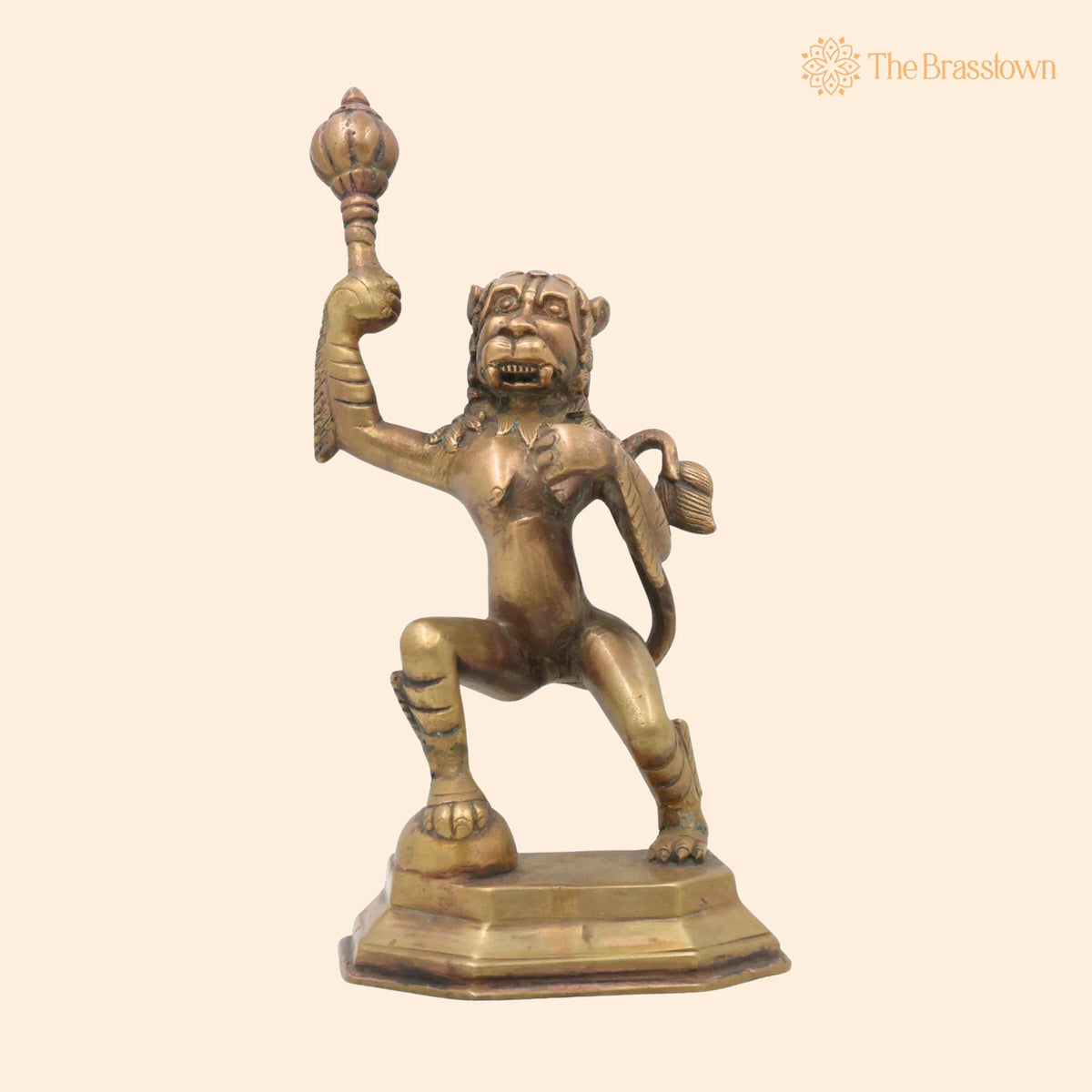 Brass Narasimha Swamy Idol – Handcrafted Yoga-Narasimha Murti, Lord Narasingha Statue for Pooja Room, Home, Temple & Office 11 Inch 1