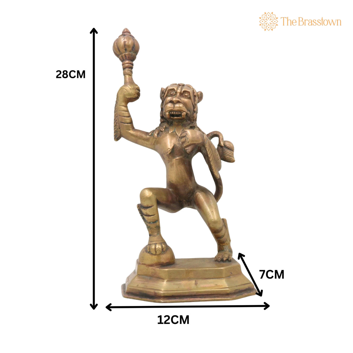 Brass Narasimha Swamy Idol – Handcrafted Yoga-Narasimha Murti, Lord Narasingha Statue for Pooja Room, Home, Temple & Office 11 Inch 5