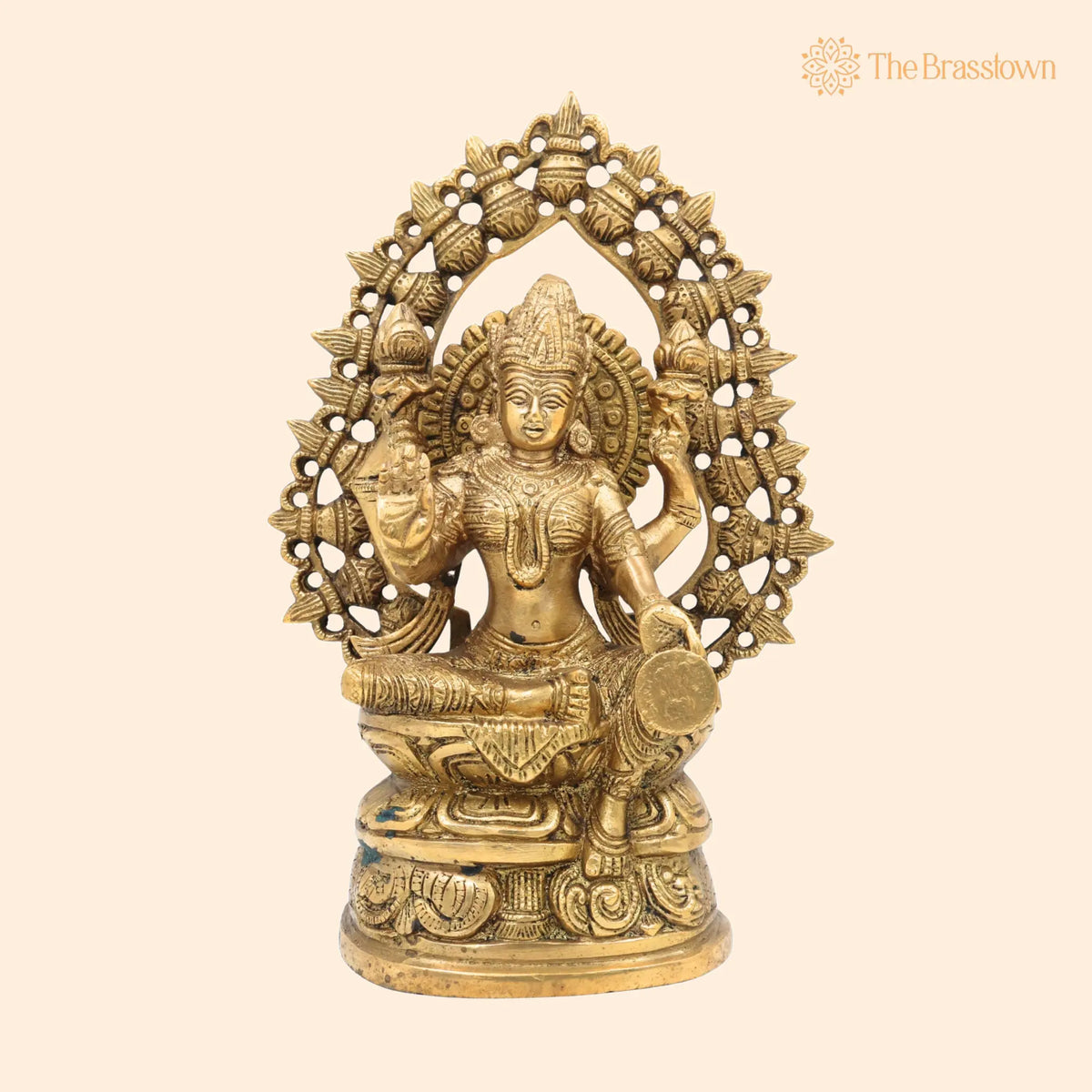 Handcrafted Brass Mahalakshmi Idol – Shri Lakshmi Devi Murti for Pooja Room 11 Inch 1