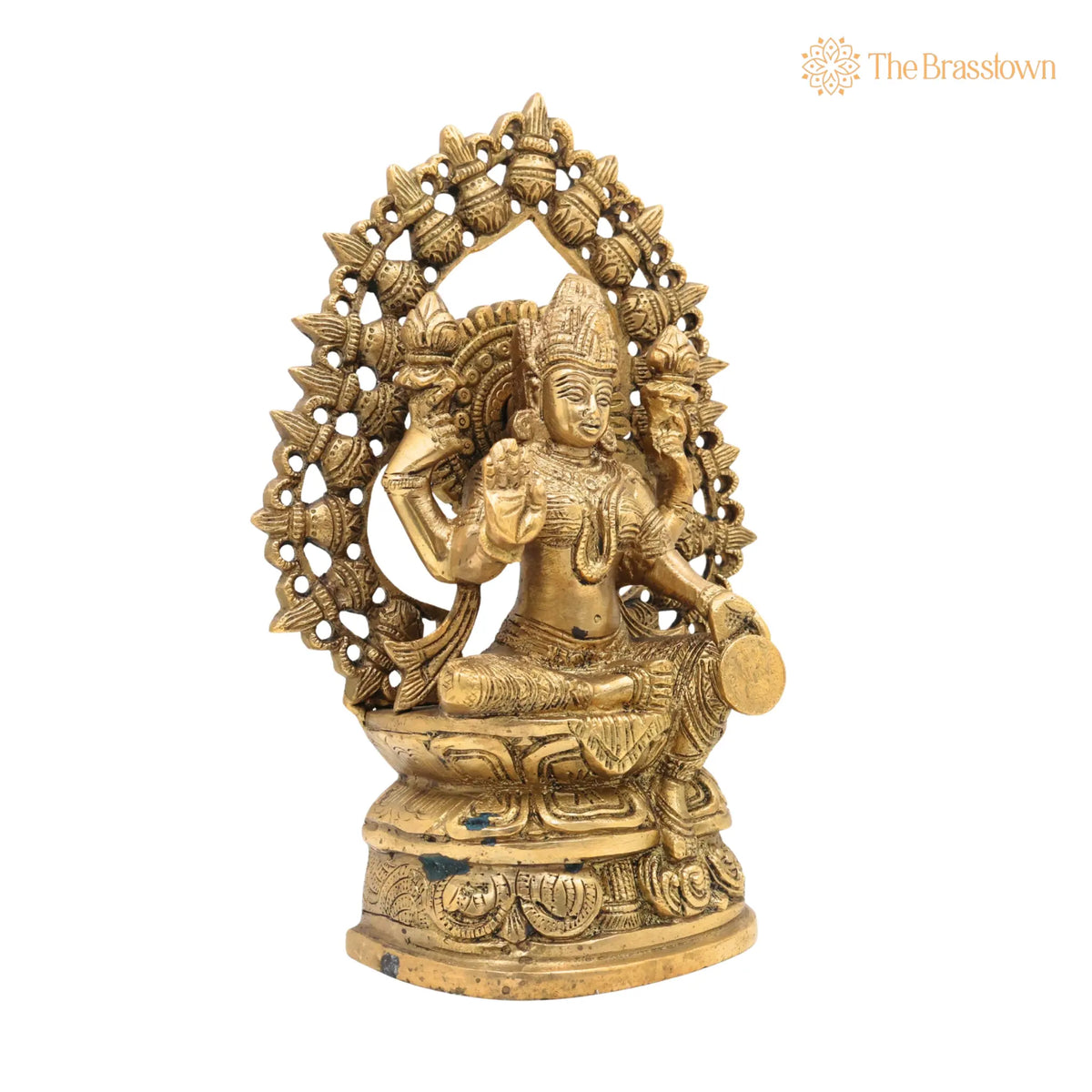 Handcrafted Brass Mahalakshmi Idol – Shri Lakshmi Devi Murti for Pooja Room 11 Inch 2