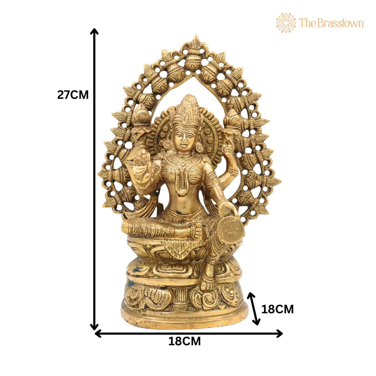 Handcrafted Brass Mahalakshmi Idol – Shri Lakshmi Devi Murti for Pooja Room 11 Inch 5
