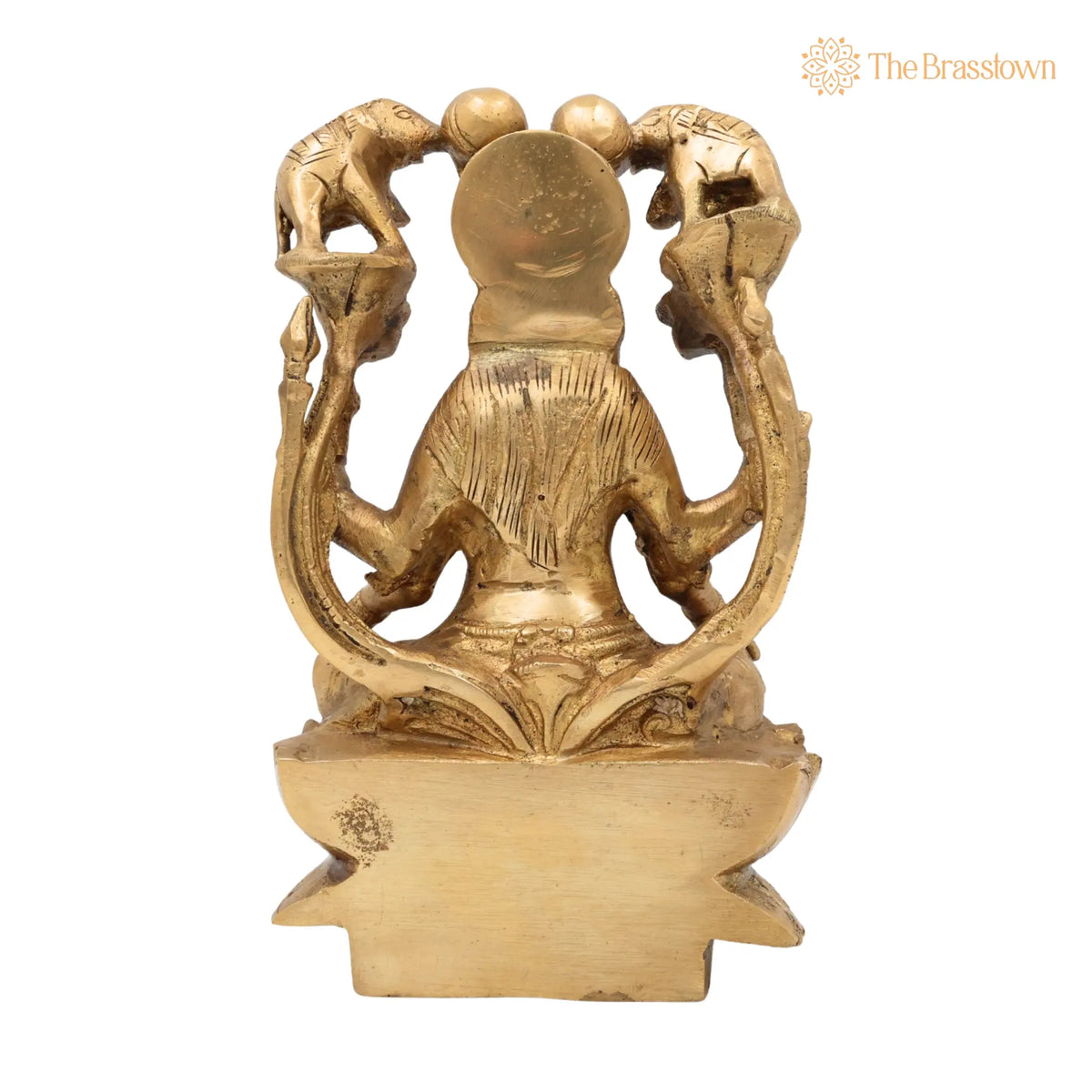 Handcrafted Brass Gaja Lakshmi Idol – Lakshmi Devi with Elephants, Gajalakshmi Murti for Pooja, Temple & Home Décor 7 Inch 4